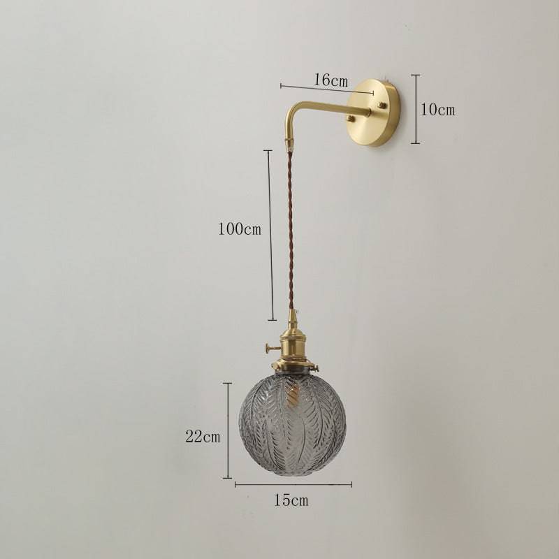 Globe Glass Brass Wall Light - 205GBWL - Modefinity