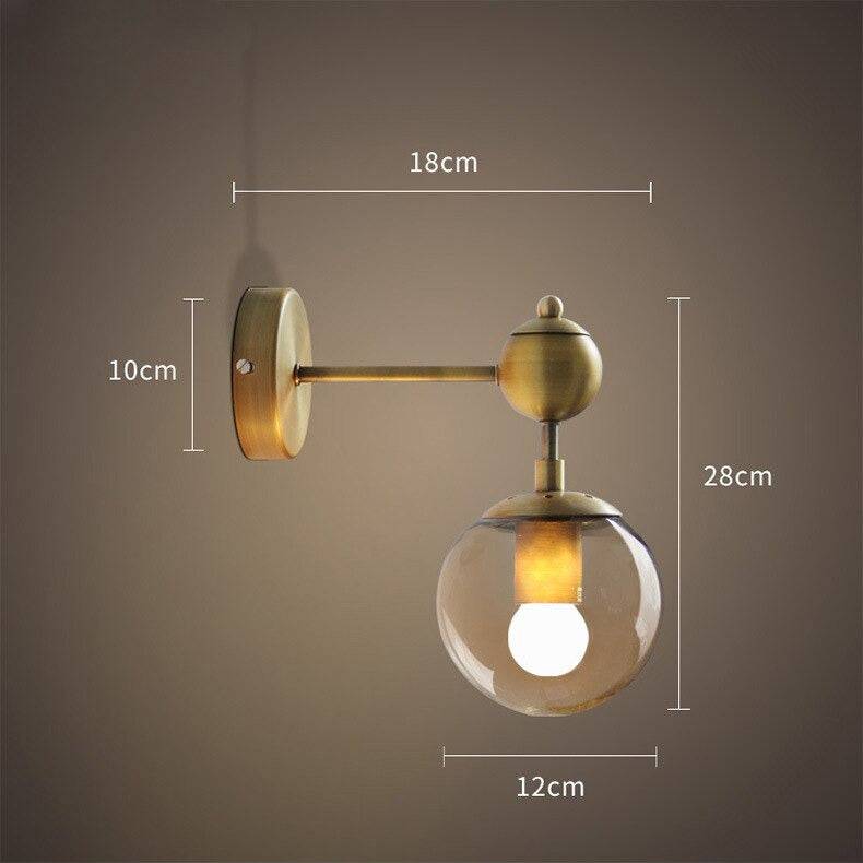 Gold Double Glass Wall Light - 205GWL - Modefinity