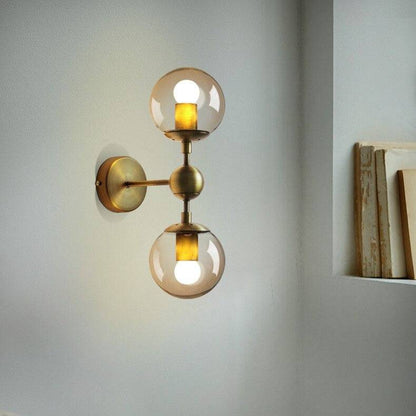 Gold Double Glass Wall Light - 205GWL - Modefinity