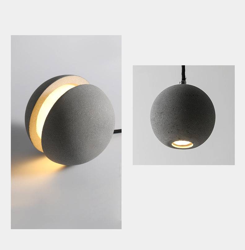 Gray Globe Cement Pendant Light - 110CM - Modefinity