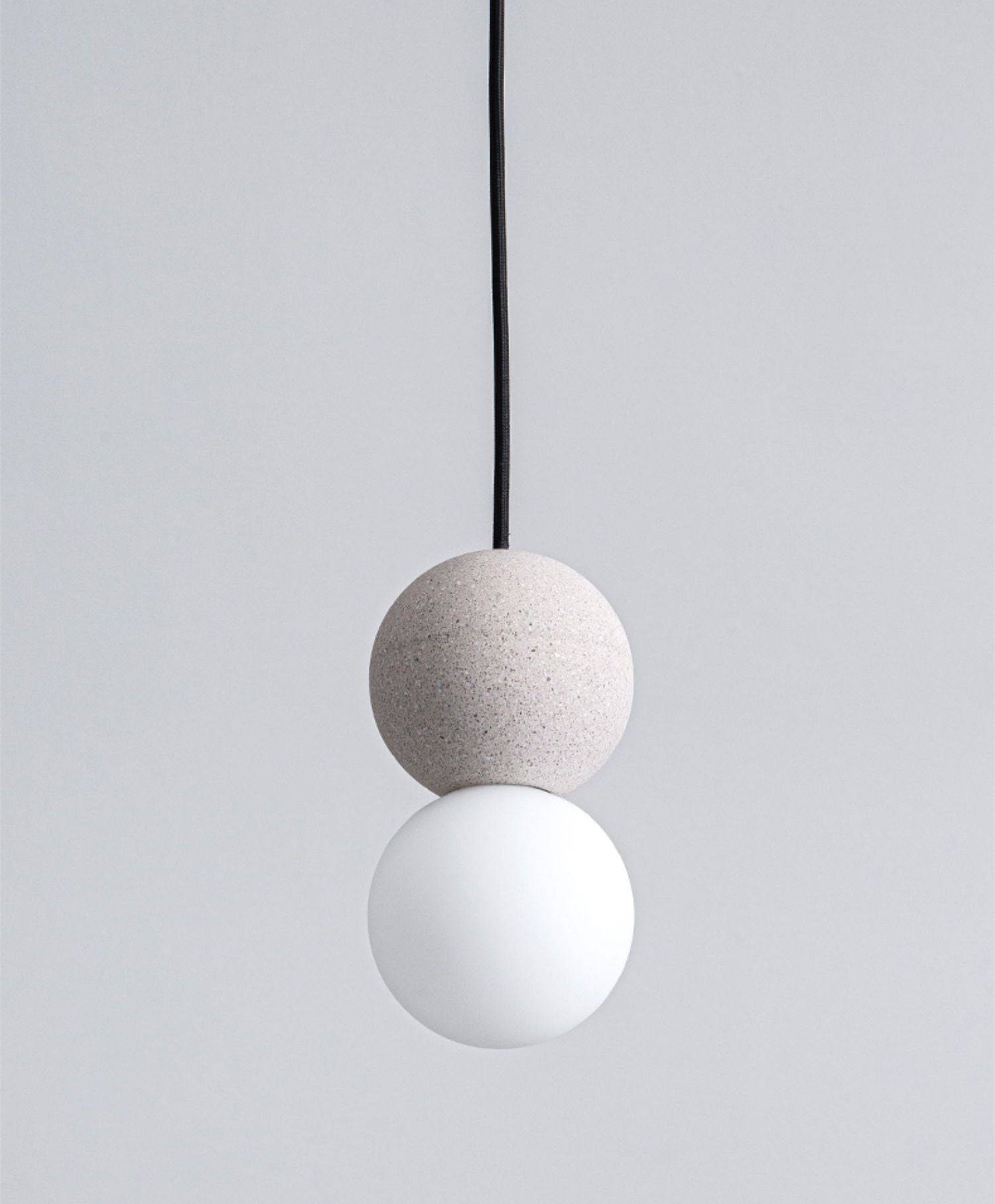 Gray Globe Cement Pendant Light - 111CM - Modefinity