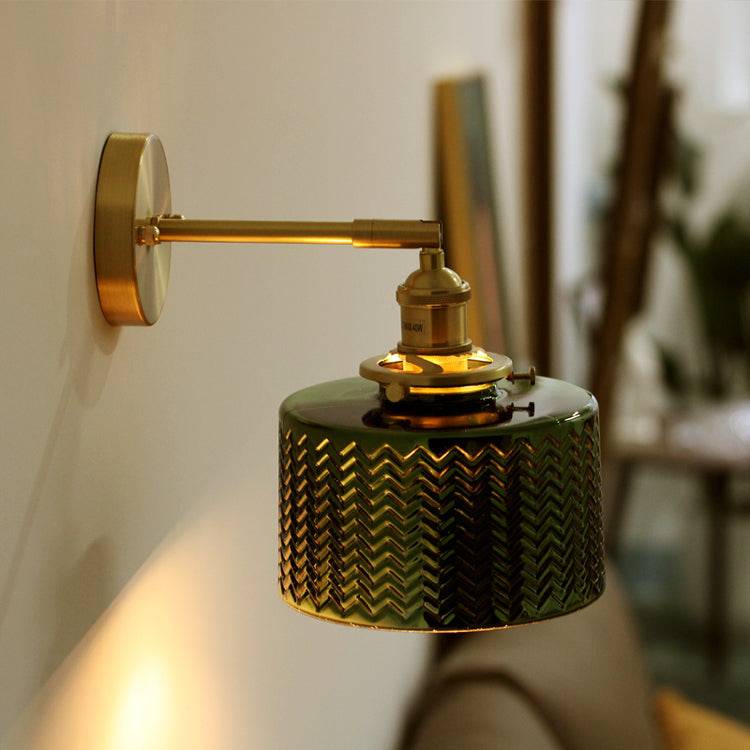 Green Glass Brass Wall Light - 232GBWL - Modefinity