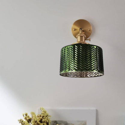 Green Glass Brass Wall Light - 232GBWL - Modefinity