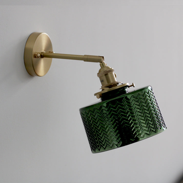 Green Glass Brass Wall Light - 232GBWL - Modefinity