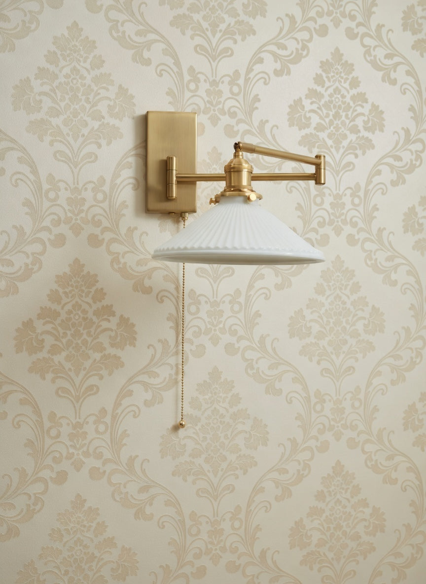 Lyra Articulated Brass Sconce – Plug-In Edition with Twisted Fabric Cord - Modefinity