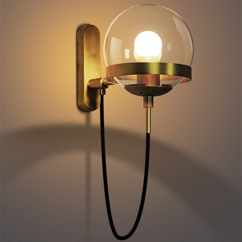 Gold Double Glass Wall Light - 206GWL - Modefinity