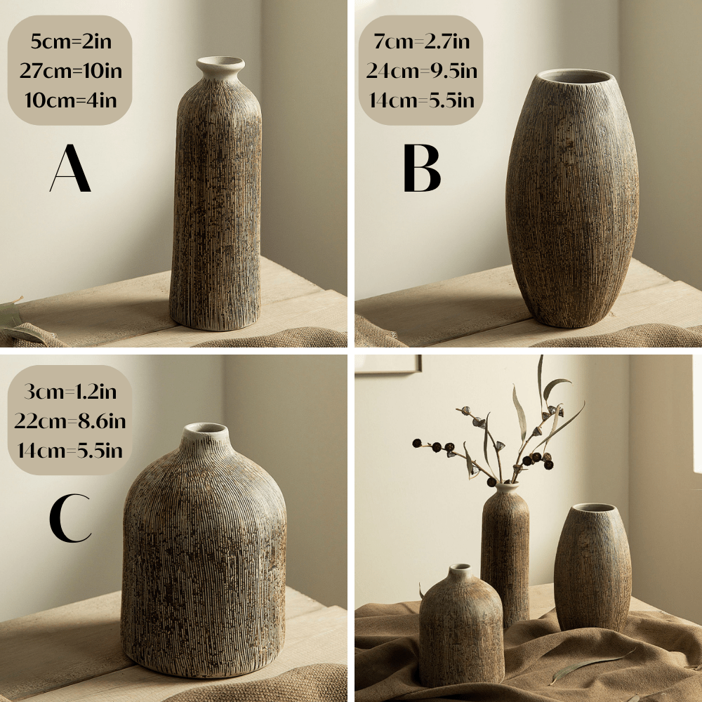 Japandi Dark Ceramic Vases - Modefinity