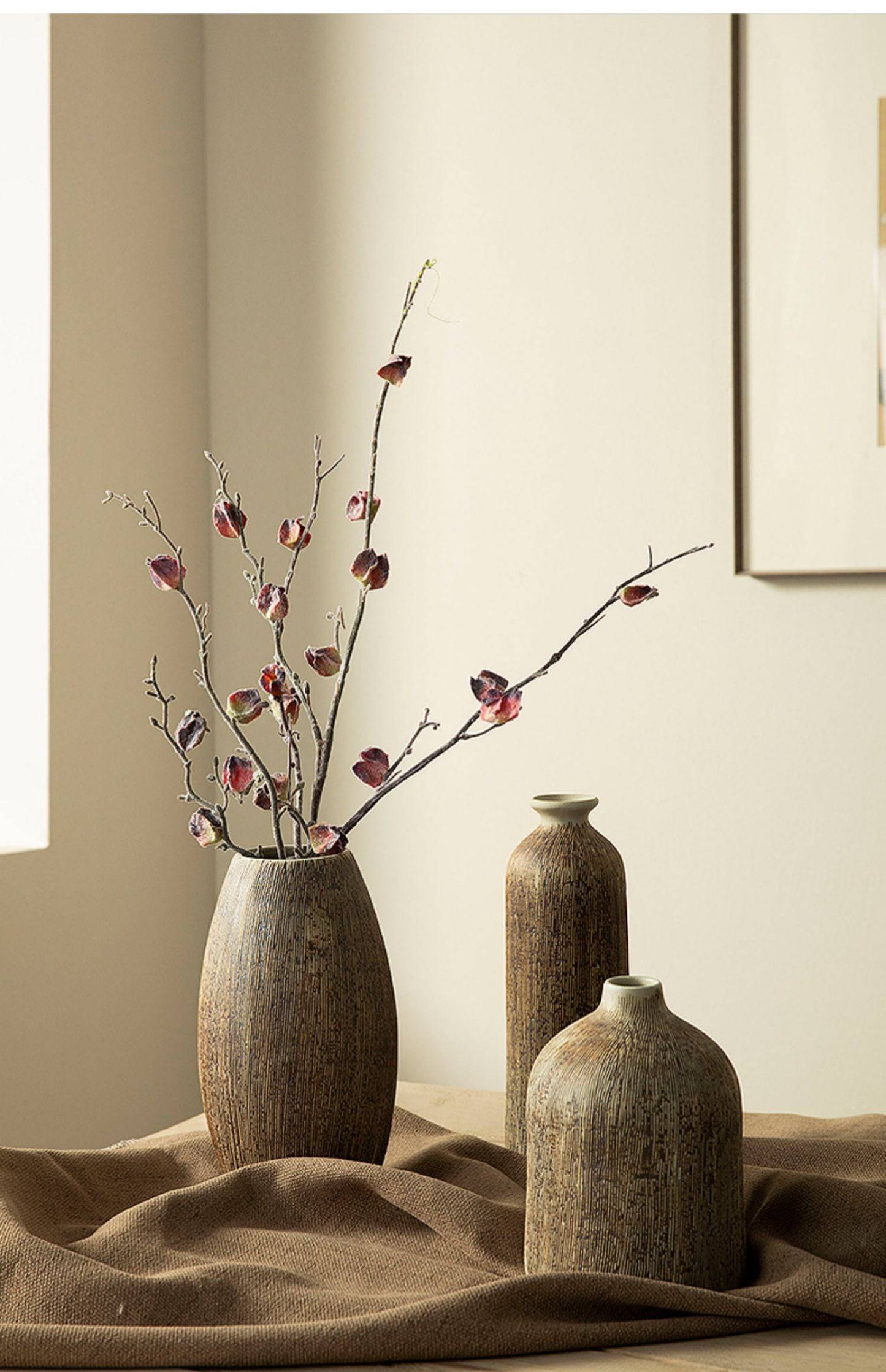 Japandi Dark Ceramic Vases