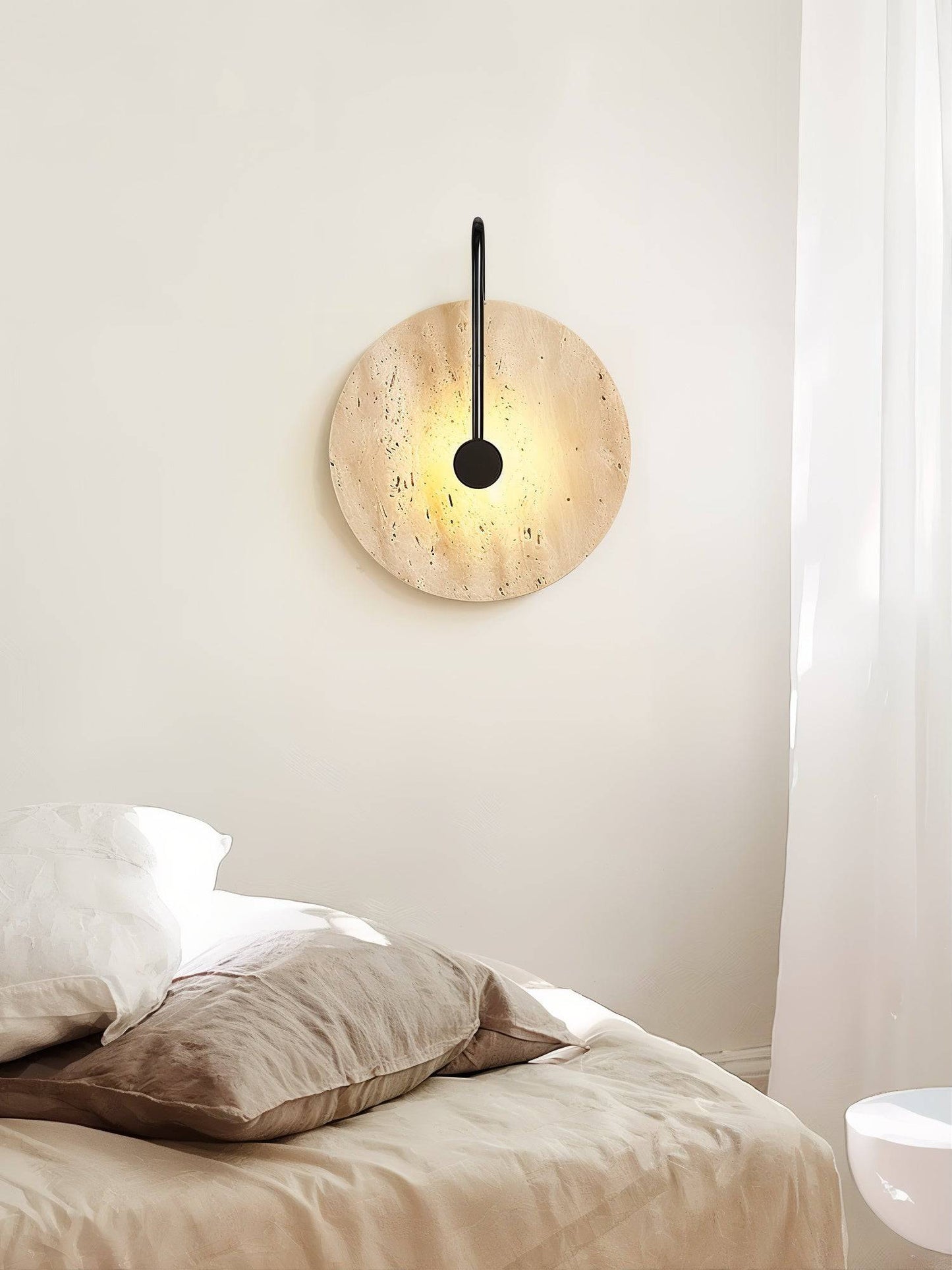 Japandi Stone Wall Light - Sleek Industrial - Modefinity