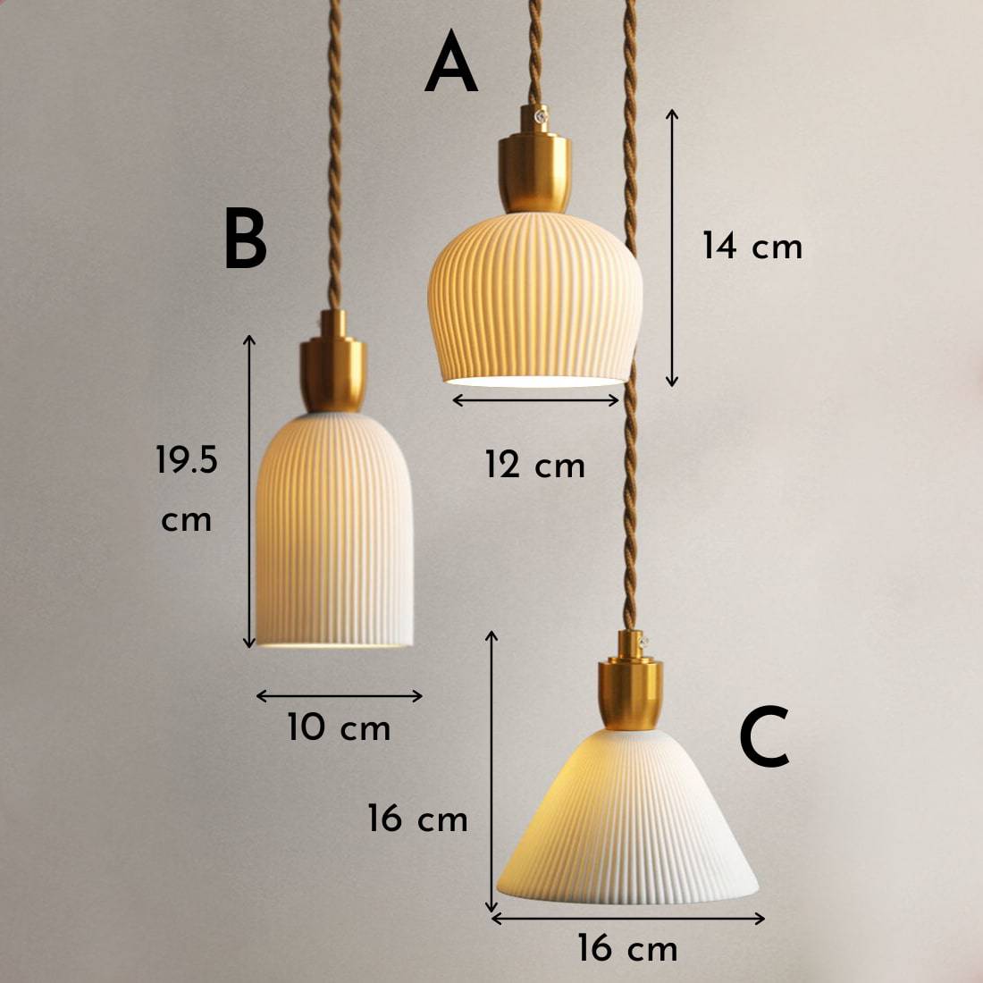 Japanese Style Ceramic Pendant Light - 201CPL