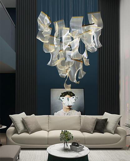 Waving Leaf Postmodern LED Chandelier - 1CH9 - Modefinity