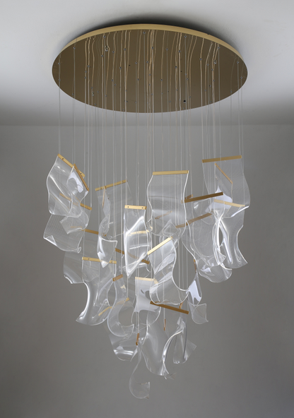 Waving Leaf Postmodern LED Chandelier - 1CH9 - Modefinity