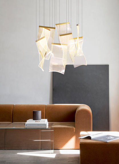 Waving Leaf Postmodern LED Chandelier - 1CH9 - Modefinity