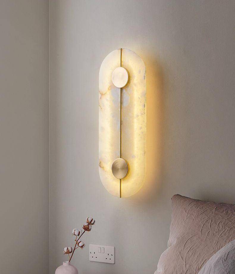 Marble Alabaster Brass Wall Light - 206MWL - Modefinity