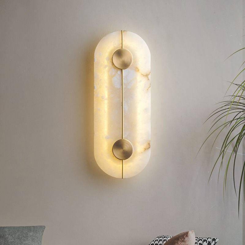 Marble Alabaster Brass Wall Light - 206MWL - Modefinity