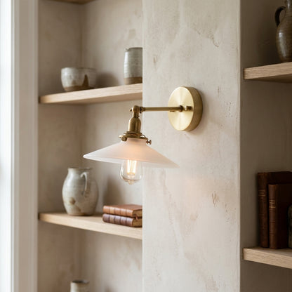 Brass Flat Glass Wall Light - 210GWL - Modefinity