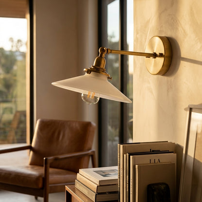 Brass Flat Glass Wall Light - 210GWL - Modefinity