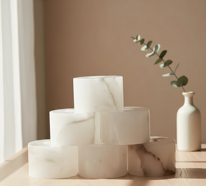 Marble Style Resin Pendant Light with Wooden Accent
