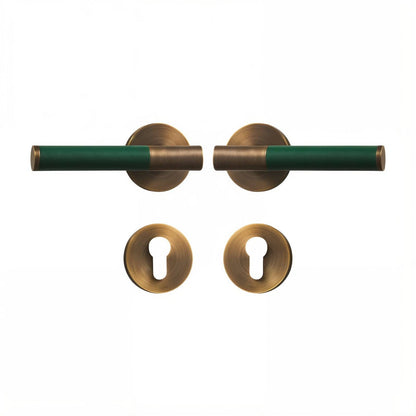 Modern Antique Brass Door Handle Set - Modefinity