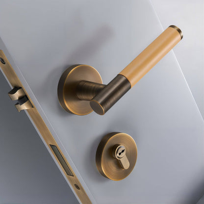 Modern Antique Brass Door Handle Set - Modefinity