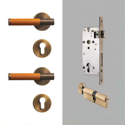 Modern Antique Brass Door Handle Set - Modefinity