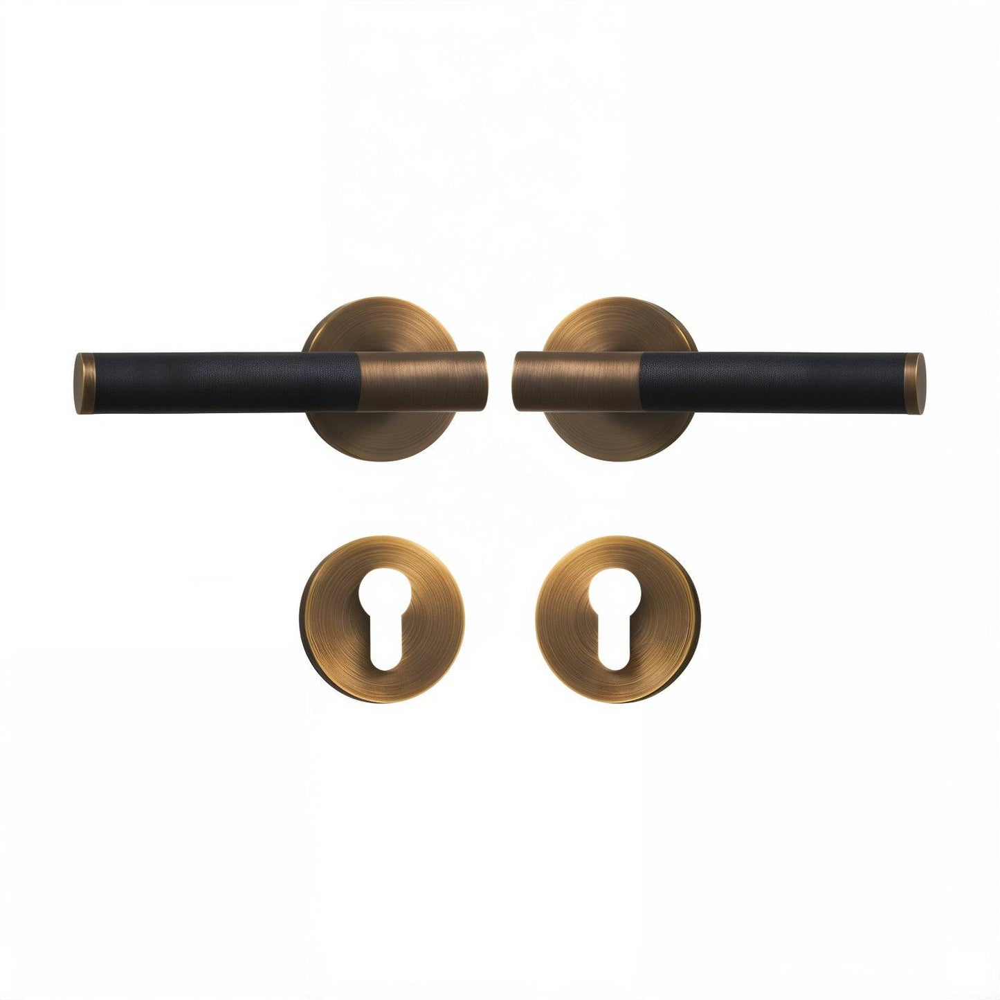 Modern Antique Brass Door Handle Set - Modefinity