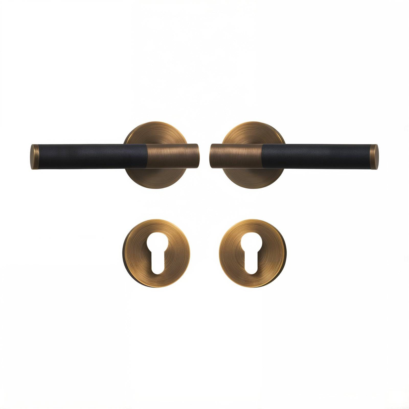 Modern Antique Brass Door Handle Set - Modefinity