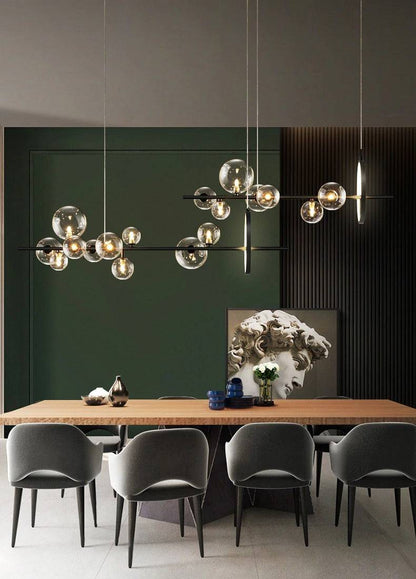 Modern Chandelier With Bubbles and LED RING - 1LCH1 - Modefinity