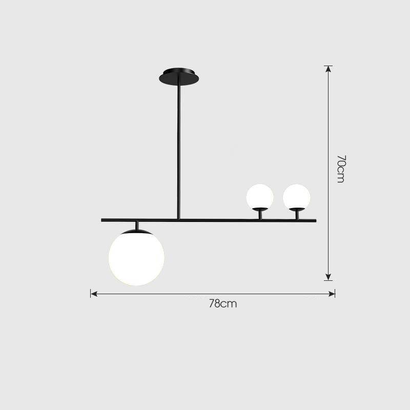 Modern Chandelier With Clear Frosted Globes - 2LCH5 - Modefinity