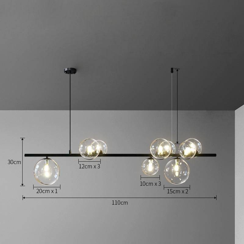 Modern Chandelier With Clear Globe - 1LCH2 - Modefinity