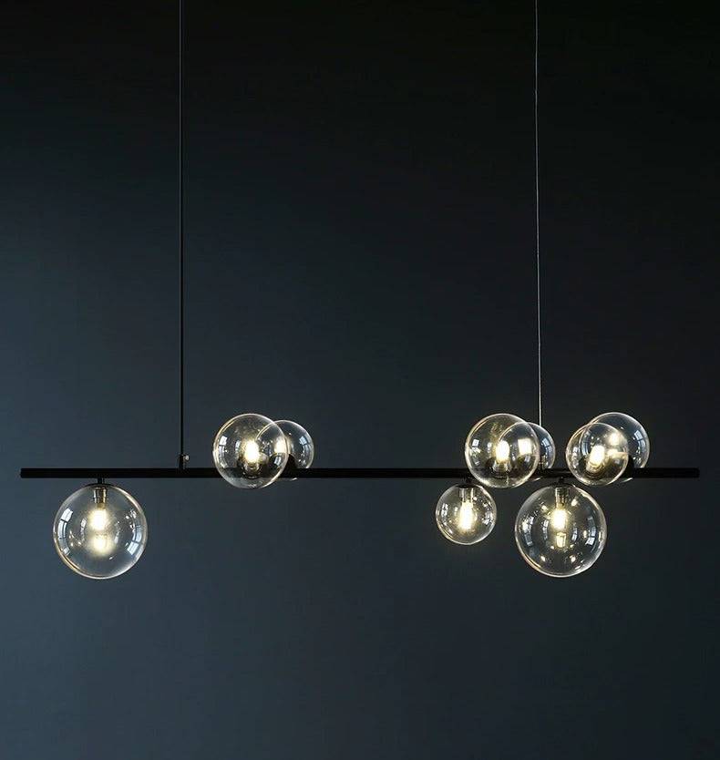 Modern Chandelier With Clear Globe - 1LCH2 - Modefinity