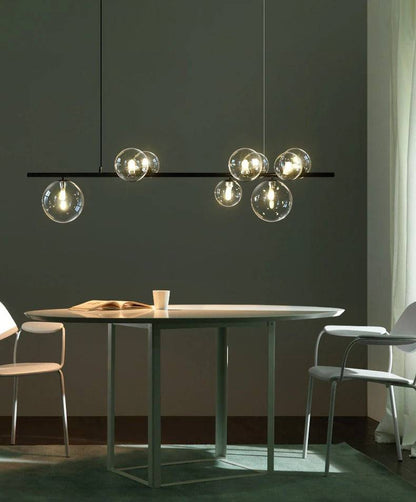 Modern Chandelier With Clear Globe - 1LCH2 - Modefinity