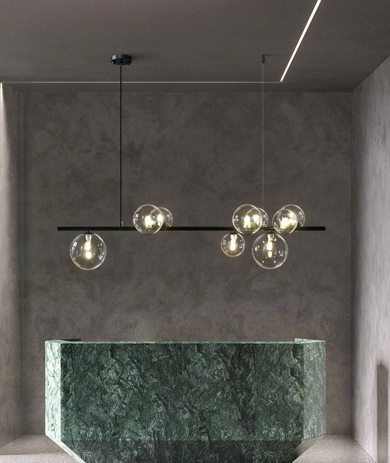 Modern Chandelier With Clear Globe - 1LCH2 - Modefinity