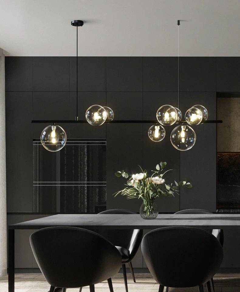 Modern Chandelier With Clear Globe - 1LCH2 - Modefinity