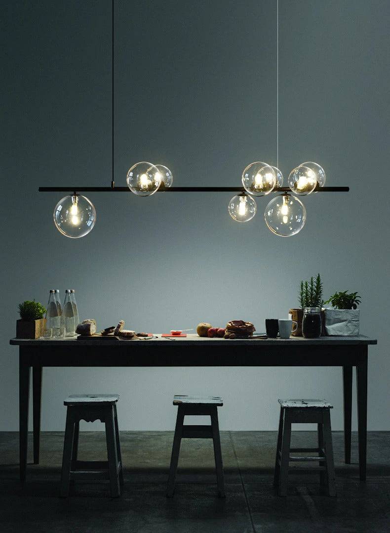 Modern Chandelier With Clear Globe - 1LCH2 - Modefinity