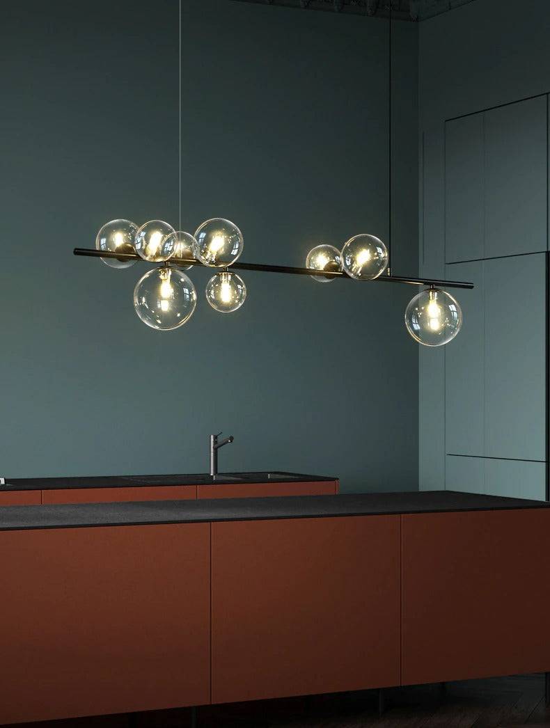 Modern Chandelier With Clear Globe - 1LCH2