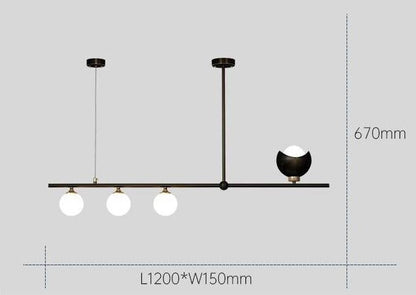 Modern Chandelier With Frosted Globes - 1CH7 - Modefinity