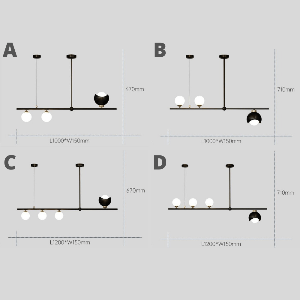 Modern Chandelier With Frosted Globes - 1CH7 - Modefinity