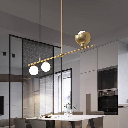 Modern Chandelier With Frosted Globes - 1CH7 - Modefinity