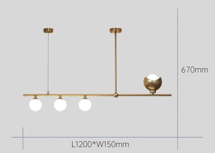 Modern Chandelier With Frosted Globes - 1CH7 - Modefinity