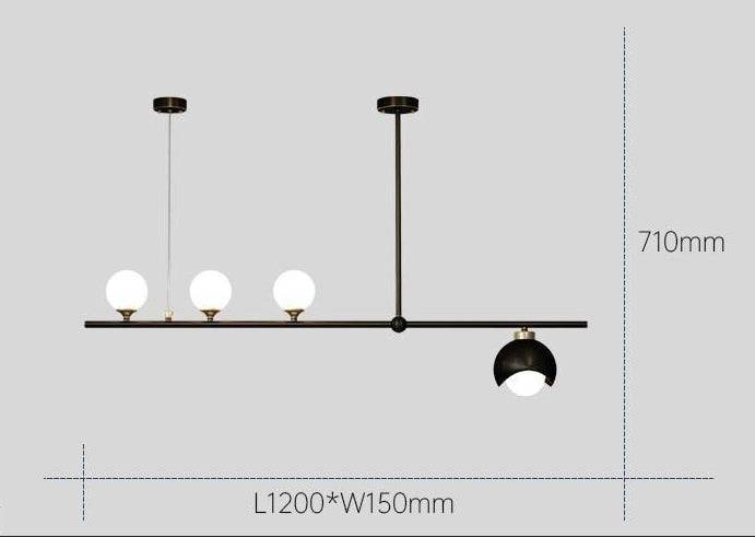 Modern Chandelier With Frosted Globes - 1CH7 - Modefinity