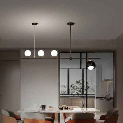 Modern Chandelier With Frosted Globes - 1CH7 - Modefinity