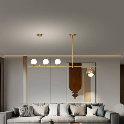 Modern Chandelier With Frosted Globes - 1CH7 - Modefinity