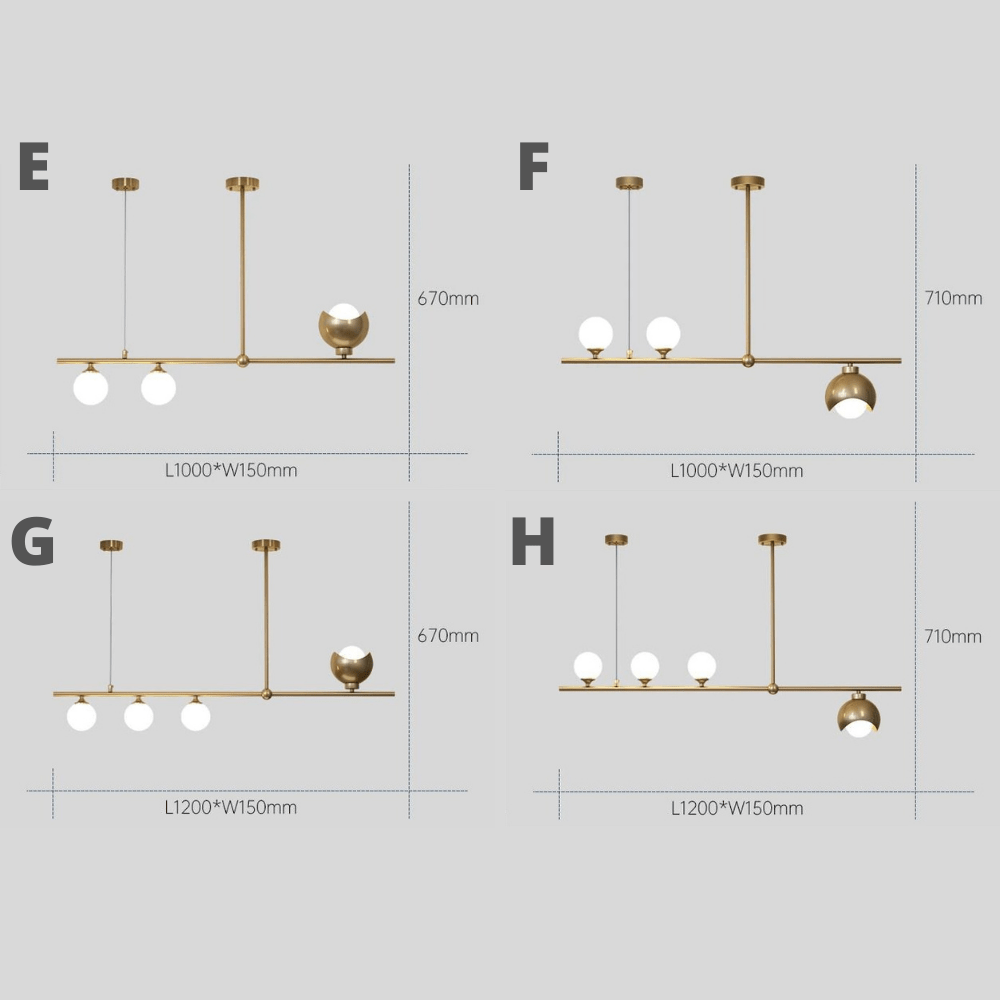 Modern Chandelier With Frosted Globes - 1CH7 - Modefinity