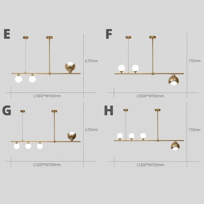 Modern Chandelier With Frosted Globes - 1CH7 - Modefinity