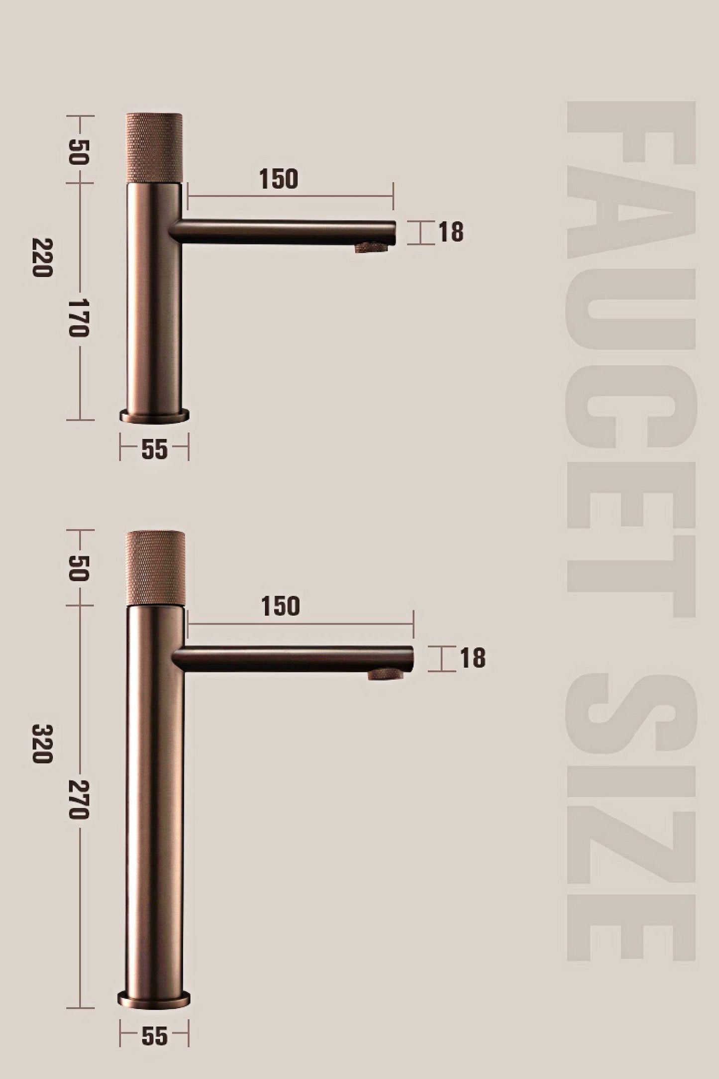 Modern Minimalist Faucet - Sleek Elegance in Two Sizes - Modefinity