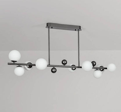 Modern Orbital LED Chandelier - Black Finish - Modefinity