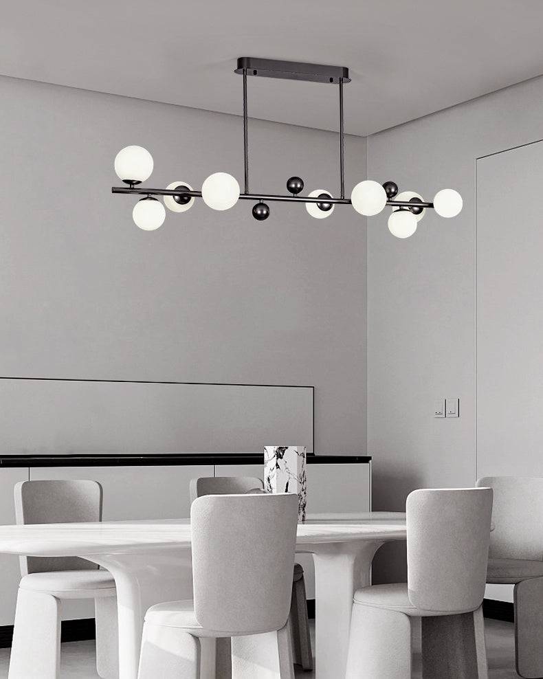 Modern Orbital LED Chandelier - Black Finish - Modefinity