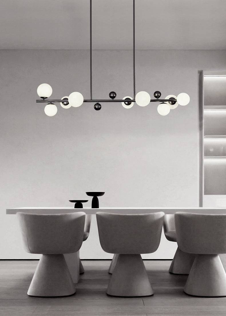 Modern Orbital LED Chandelier - Black Finish - Modefinity