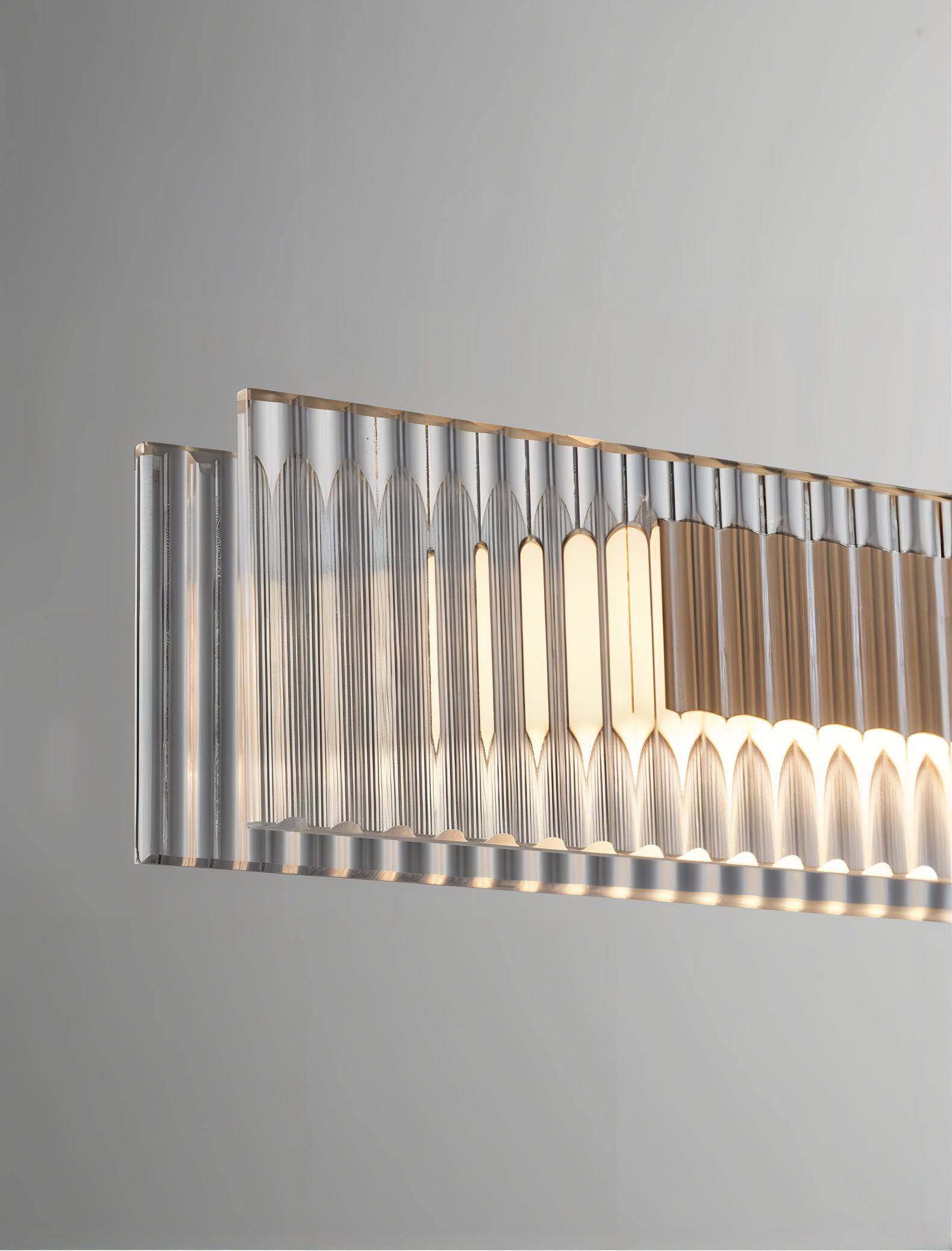 Modern Ribbed Design Sleek Linear Pendant Light - Modefinity